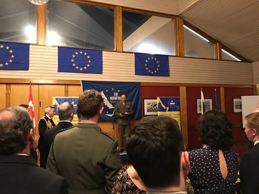 EU NAVFOR Operation Commander Maj. Gen. Stickland addressing past commanders and guests