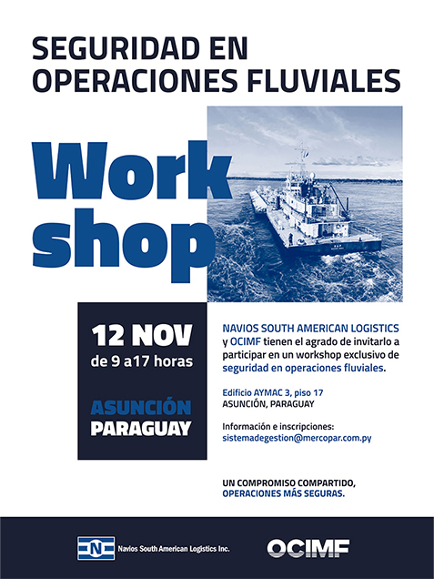 Safety & River Operations Workshop poster titled: 'A Shared Commitment, Safer Operations'.