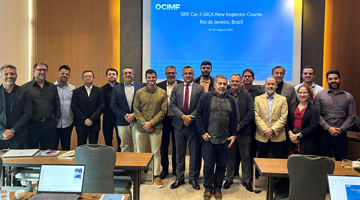 Candidates attending the SIRE Cat-3 new inspector course in Rio de Janeiro.